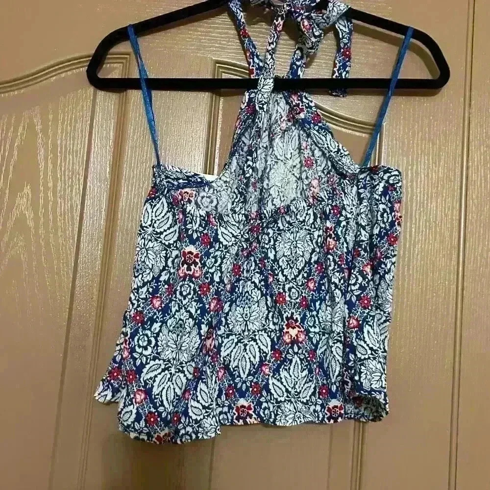 Free People halter top size small women’s floral flowy nwt